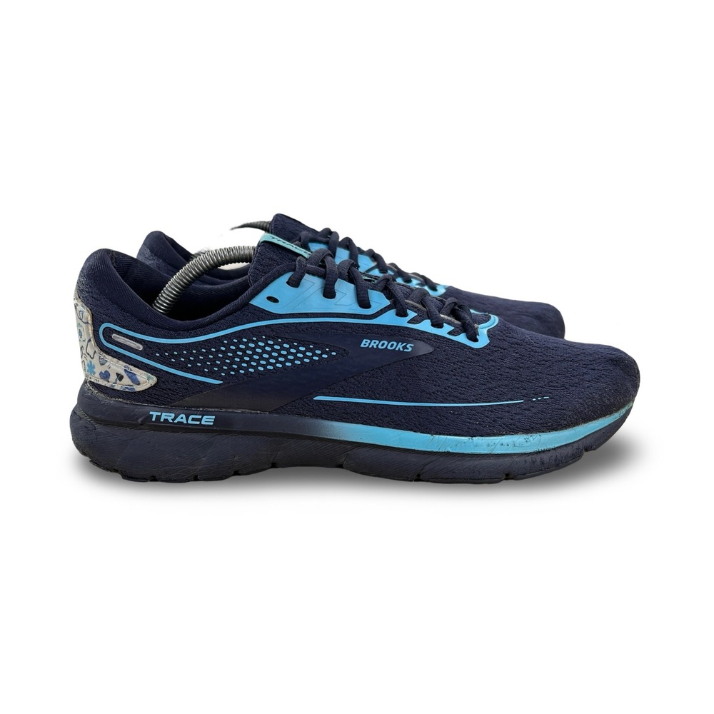 Brooks Trace Running Shoes Mens 10.5 Blue Nurse Medical Theme Graphic